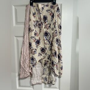 Francesca’s Midi high low Floral & Striped Skirt Size L